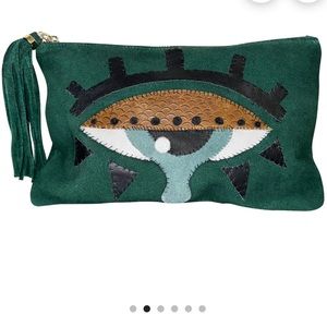 Genuine Leather Handcrafted Evil Eye Clutch